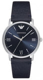 Emporio Armani Kappa Quartz Blue Dial Blue Leather Strap Watch For Women - AR11012