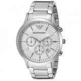 Emporio Armani Sportivo Chronograph Silver Dial Silver Steel Strap Watch For Men - AR5963