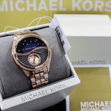 Michael Kors Lauryn Blue Dial Rose Gold Steel Strap Watch for Women - MK3723