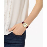 Versace Virtus White Dial Red Leather Strap Watch for Women - VEHC00219