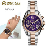 Michael Kors Bradshaw Chronograph Blue Dial Two Tone Steel Strap Watch For Women - MK6389