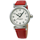 Coach Madison White Dial Red Leather Strap Watch for Women - 14502407