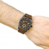 Fossil Machine Flight Chronograph Brown Dial Brown Leather Strap Watch for Men - FS4656