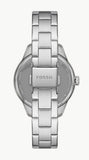 Fossil Rye Automatic Skeleton Silver Dial Silver Steel Strap Watch for Women - BQ3753