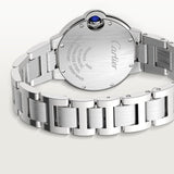 Cartier Ballon Bleu De Cartier Diamonds Silver Dial Silver Steel Strap Watch for Women - W4BB0023