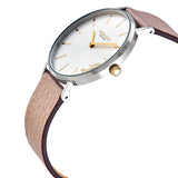 Coach Perry White Dial Beige Leather Strap Watch for Women - 14503157