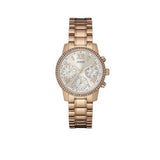 Guess Mini Surprise Analog Silver Dial Rose Gold Steel Strap Watch For Women - W0623L2