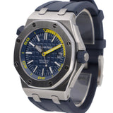 Audemars Piguet Royal Oak Offshore Diver Blue Dial Blue Rubber Strap Watch for Men - 15710ST.OO.A027CA.01