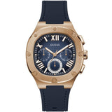 Guess Headline Multifunction Quartz Blue Dial Blue Silicone Strap Watch For Men - GW0571G2