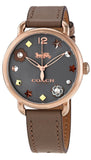 Coach Delancey Grey Dial Brown Leather Strap Watch for Women - 14502797