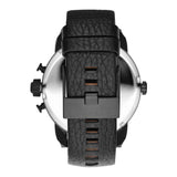 Diesel Little Daddy Black Dial Black Leather Strap Watch For Men - DZ7334