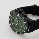 Emporio Armani Diver Chronograph Quartz Green Dial Black Silicon Strap Watch For Men - AR11463