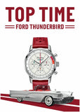 Breitling Top Time B01 Ford Thunderbird White Dial Red Leather Strap Watch for Men - AB01766A1A1X1