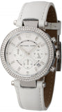 Michael Kors Parker White Dial White Leather Strap Watch for Women - MK2277