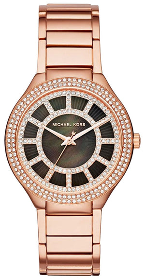 Michael Kors Kerry Black Mother of Pearl Dial Rose Gold Dial Watch for Women - MK3397