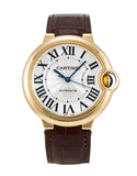 Cartier Ballon Bleu De Cartier Silver Dial Brown Leather Strap Watch for Women - W6900356