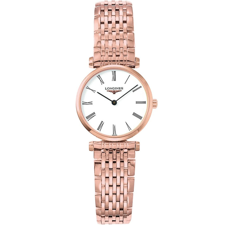 Longines La Grande Classique White Dial Rose Gold Mesh Bracelet Watch for Women - L4.209.1.91.8