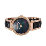 Michael Kors Parker Mother of Pearl Black Dial Two Tone Steel Strap Watch for Women - MK6414