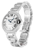 Cartier Ballon Bleu De Cartier Diamonds Silver Dial Silver Steel Strap Watch for Women - WE902035