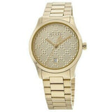 Gucci G Timeless Gold Dial Gold Steel Strap Unisex Watch - YA126461