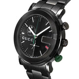 Gucci G Chrono Black Dial Black Steel Strap Watch For Men - YA101331