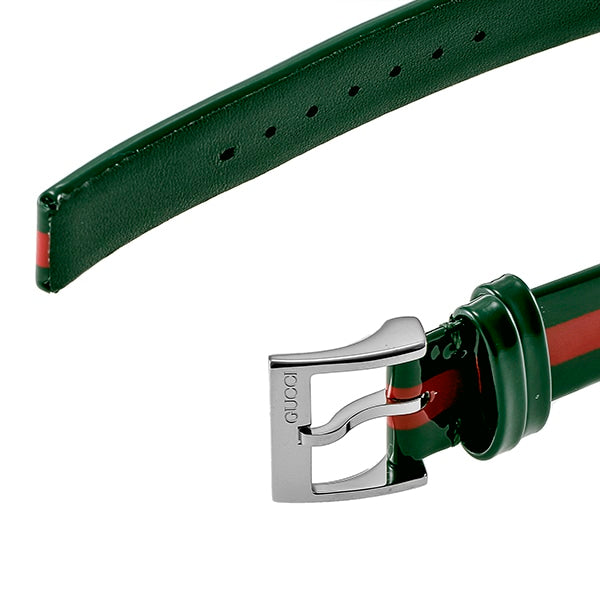 Gucci G Frame Quartz Green & Red Mother of Pearl Dial Multicolor Leather Strap Watch For Women - YA147408