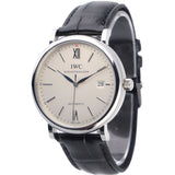 IWC Portofino Automatic White Dial Black Leather Strap Watch for Men - IW356501