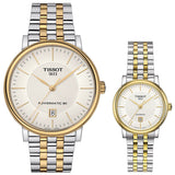 Tissot Carson Premium Powermatic 80 White Dial Two Tone Steel Strap Watch For Men - T122.407.22.031.00