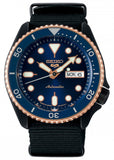 Seiko 5 Sports Automatic Blue Dial Black NATO Strap Watch for Men - SBSA098