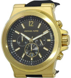 Michael Kors Dylan Chronograph Black Dial Black Rubber Strap Watch for Men - MK8445