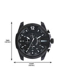 Diesel Mega Chief Chronograph Black Steel Strap Watch For Men - DZ4283