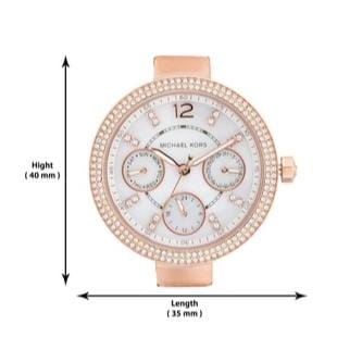 Michael Kors Parker White Dial Rose Gold Steel Strap Watch for Women - MK5616