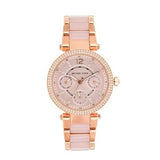 Michael Kors Parker Pink Dial Two Tone Steel Strap Watch for Women - MK6110