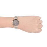 Emporio Armani Gianni T Bar Pink Dial Two Tone Steel Strap Watch For Women - AR11223