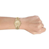 Michael Kors Ritz Chronograph Gold Dial Gold Steel Strap Watch For Women - MK6937