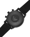 Emporio Armani Luigi Analog Black Dial Black Leather Strap Watch For Men - AR11450