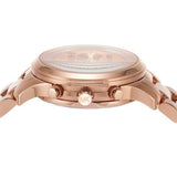 Michael Kors Runway Chronograph Rose Gold Dial Rose Gold Steel Strap Watch For Women - MK7327