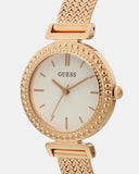 Guess Monroe Silver Dial Rose Gold Steel Strap Watch For Women - W1152L3