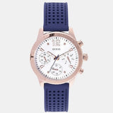 Guess Marina Multifunction White Dial Blue Rubber Strap Watch for Women - W1025L4