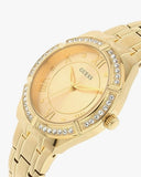 Guess Cosmo Diamonds Gold Dial Gold Steel Strap Watch For Women - GW0033L2