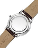 Fossil Neutra Minimalist Moonphase Silver Dial Brown Leather Strap Watch for Men - FS5905