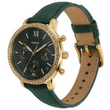 Fossil Neutra Chronograph Green Dial Green Leather Strap Watch for Women - ES5239