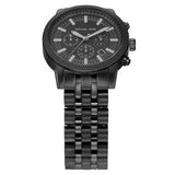 Michael Kors Hutton Chronograph Black Dial Black Steel Strap Watch For Men - MK9089