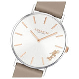 Coach Perry Silver Dial Light Brown Leather Strap Watch for Women - 14503119