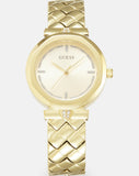 Guess Rumour Quartz Gold Dial Gold Steel Strap Watch For Women - GW0613L2