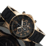 Marc Jacobs Rock Chronograph Black Dial Black Silicone Strap Watch for Women - MBM2553