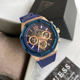 Guess Momentum Chronograph Blue Dial Blue Rubber Strap Watch for Men - GW0263G2