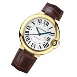 Cartier Ballon Bleu De Cartier Silver Dial Brown Leather Strap Watch for Women - W6900356