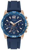 Guess Commander Blue Dial Blue Rubber Strap Watch for Men - GW0211G4