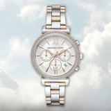 Michael Kors Sofie Chronograph Quartz White Dial Two Tone Steel Strap Watch For Women - MK6558